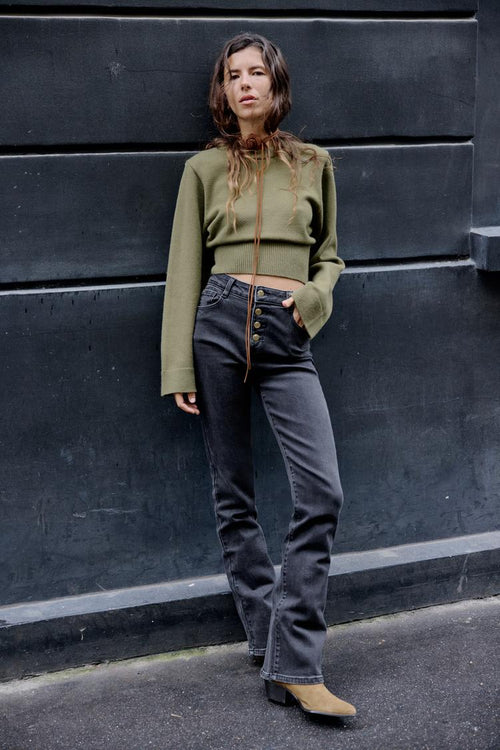 CELINE | KORTAD STRICKAD TRÖJA